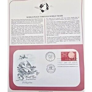 US FDC Washington DC World Peace Through World Trade 1959 8¢